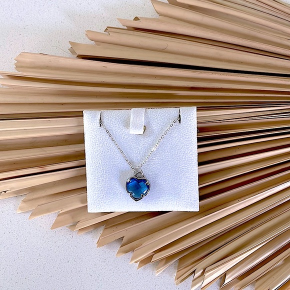 Swarovski Blue Heart Necklace - Picture 1 of 8